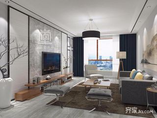 145平简约风格三居装修效果图