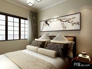 106㎡中式韵味装修卧室效果图